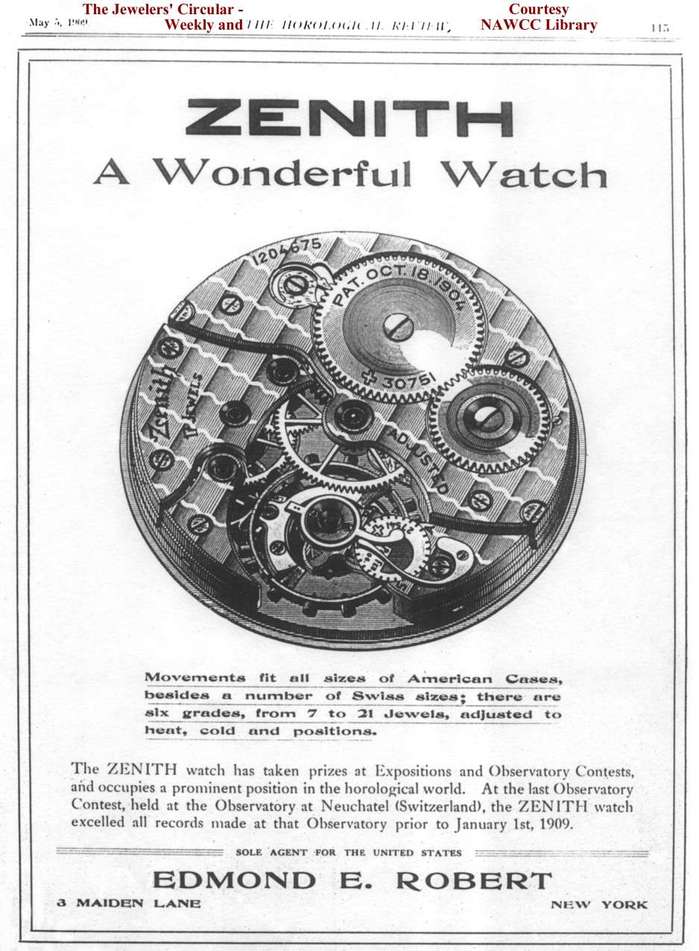 zenith pocket watch serial number lookup